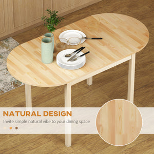 Drop-leaf kitchen table for small spaces, natural