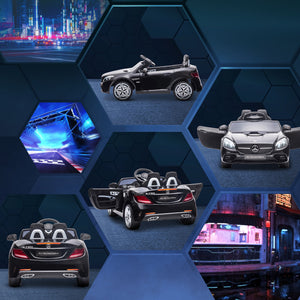 12V car with parental remote control and two motors, black