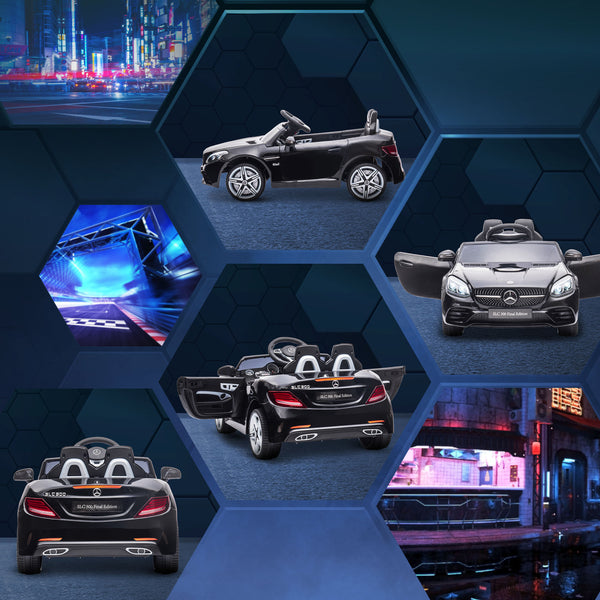 12V car with parental remote control and two motors, black