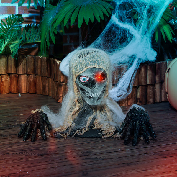 Animated Halloween Mummy with Light-Up LED Eyes