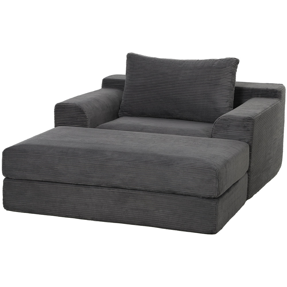51" corduroy sofa bed, dark grey