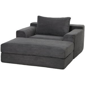 51" corduroy sofa bed, dark grey
