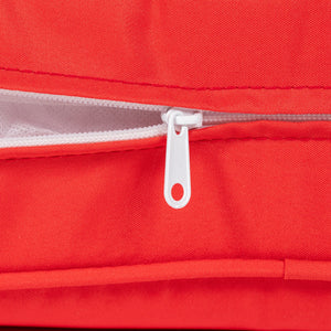 Thick and deep outdoor seat cushions with back cushion, red