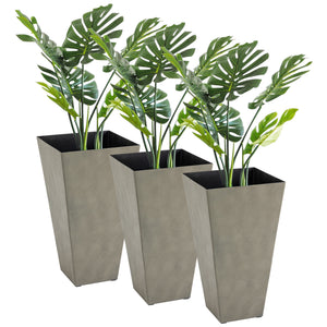 Set of 3 plastic planters