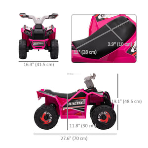 6V Quad for children with wear-resistant wheels, pink
