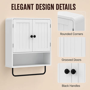 2-door bathroom wall cabinet, white