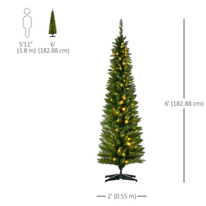 6ft Pre-Lit Green Artificial Christmas Tree with Warm White LED Lights