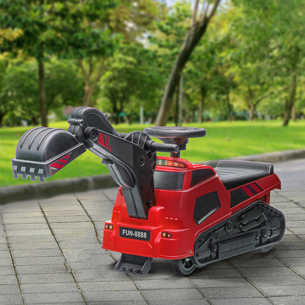 3 in 1 Rolling Compactor Excavator with Music, Red