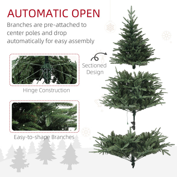 6ft Pre-Lit Artificial Christmas Tree with 1022 Branches and Warm White LED Lights