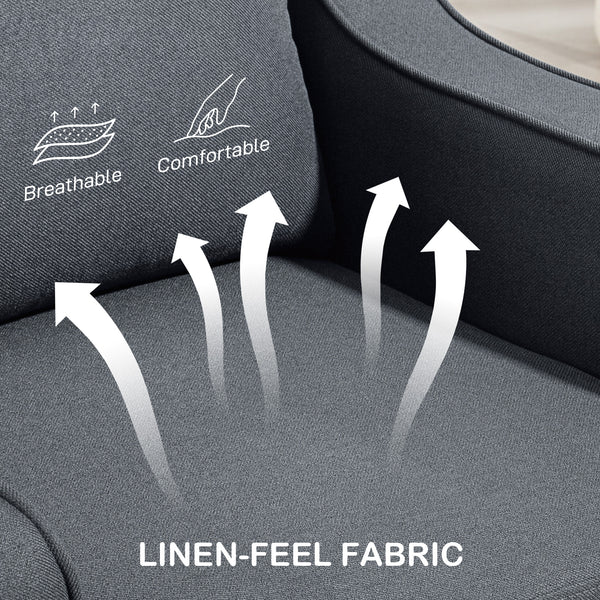 Modern accent chair with pocket springs, anthracite grey