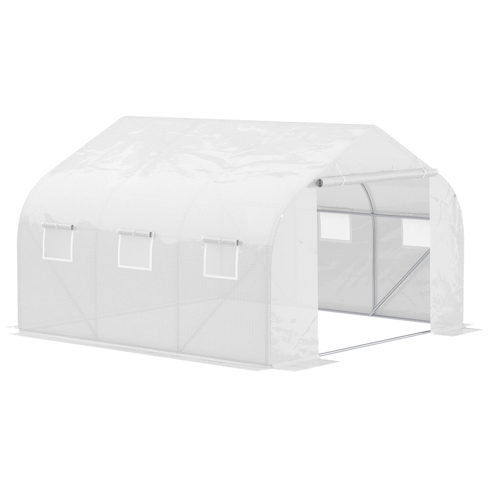 Portable garden tunnel greenhouse - White