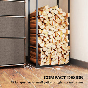 Log rack with adjustable shelf