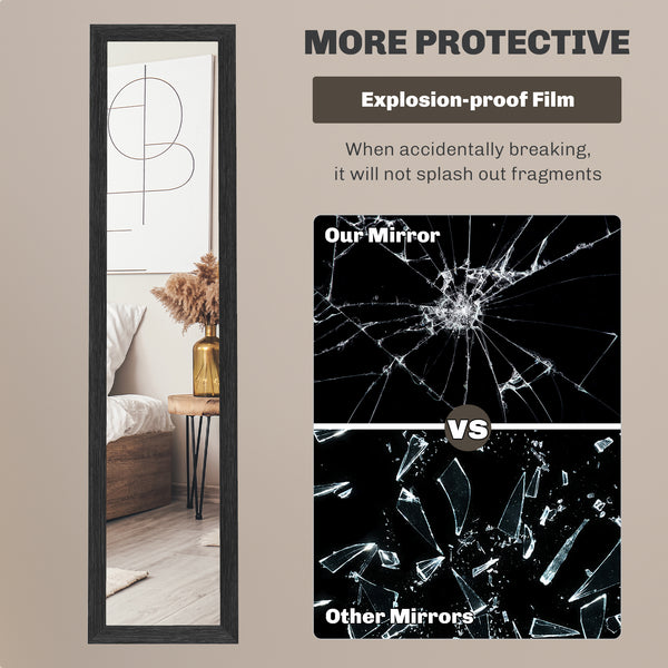 Full-length mirror 38 x 157 cm, black