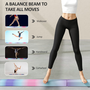2.3m Foldable Balance Beam with Non-Slip Base, Multi-Color