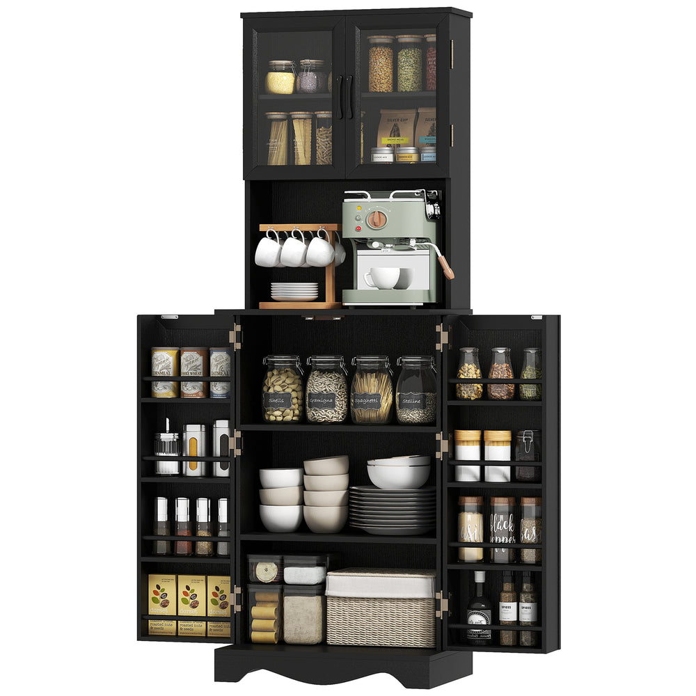 Storage unit with 8 shelves, black