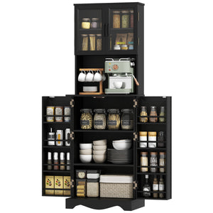 Storage unit with 8 shelves, black
