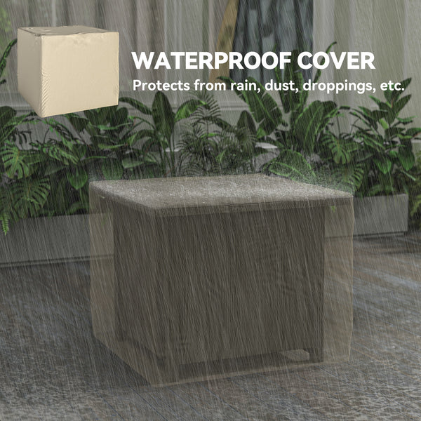 28" Square 40,000 BTU Propane Fire Pit Table with Waterproof Cover and Adjustable Footrests