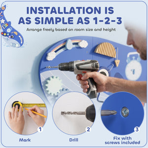 13-in-1 Whale Wall Activity Panel, Blue