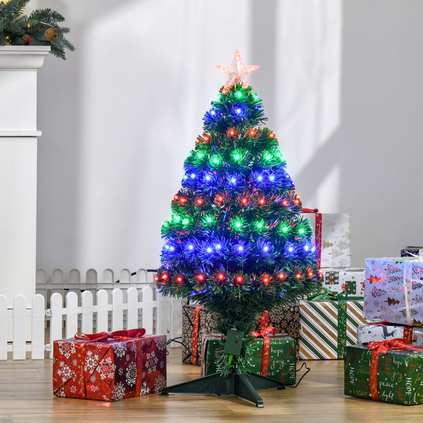 3ft Pre-Lit LED Fiber Optic Artificial Christmas Tree with Stand