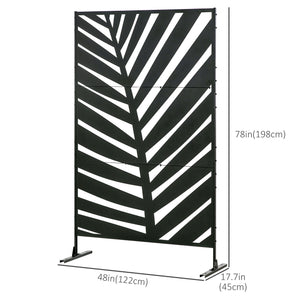 Outdoor metal screen with bracket and expansion screws, banana leaf pattern