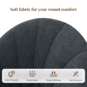 Set of 4 modern upholstered chairs with metal legs, black