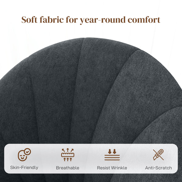 Set of 4 modern upholstered chairs with metal legs, black