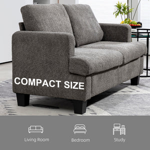 2-seater sofa with removable cushions, solid wood frame, dark gray