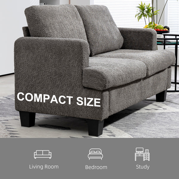 2-seater sofa with removable cushions, solid wood frame, dark gray