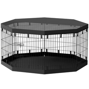 8-Panel Foldable Dog Playpen with Ground Stakes