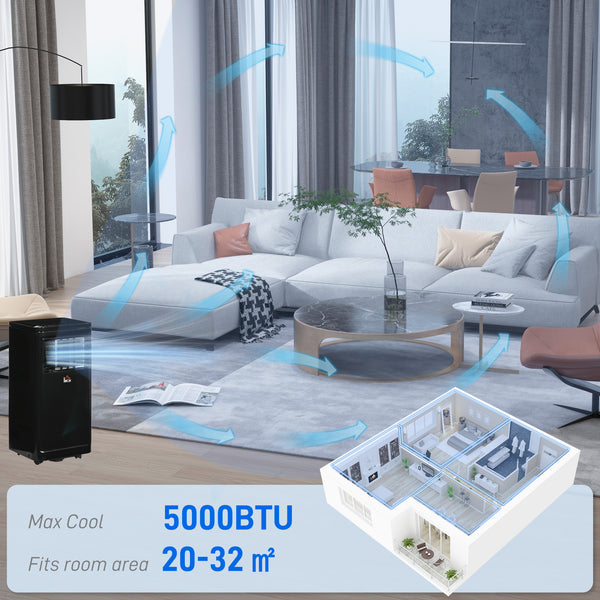 8,000 BTU Portable Air Conditioner with Cooling, Dehumidifier, Remote Control