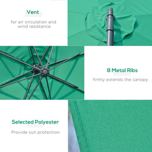 10-foot cantilever parasol, green