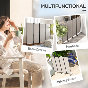 Folding screen with wheels, cream white