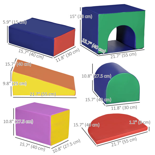 7 Foam Climbing Blocks for Toddlers, Multicolor 