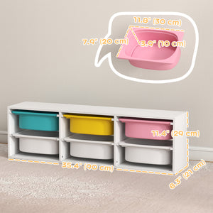 Toy storage with 6 removable plastic bins