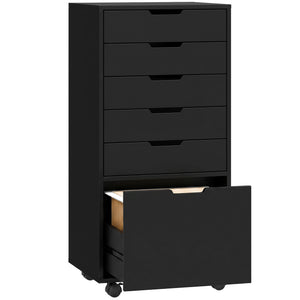 6-drawer mobile filing cabinet, black