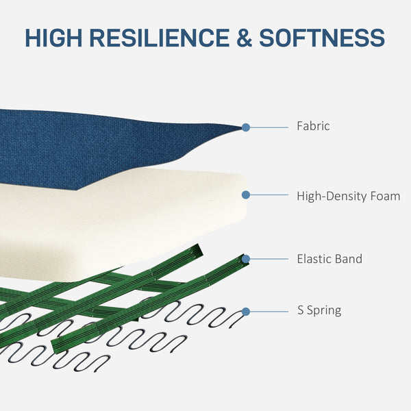 Modern fabric accent chair with wooden legs, dark blue