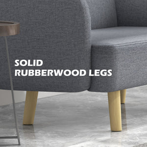 2 seater sofa in velvet fabric with padding, gray