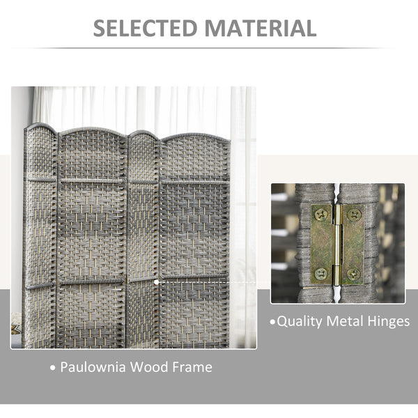 3-Panel Folding Room Divider Screen in Pine Wood and Polypropylene – Grey