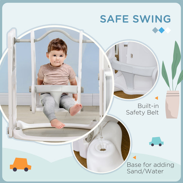 6 in 1 Baby Swing and Slide Set Grey