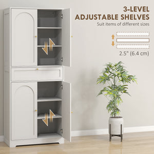 Modern storage unit with shaker doors and adjustable shelves, white
