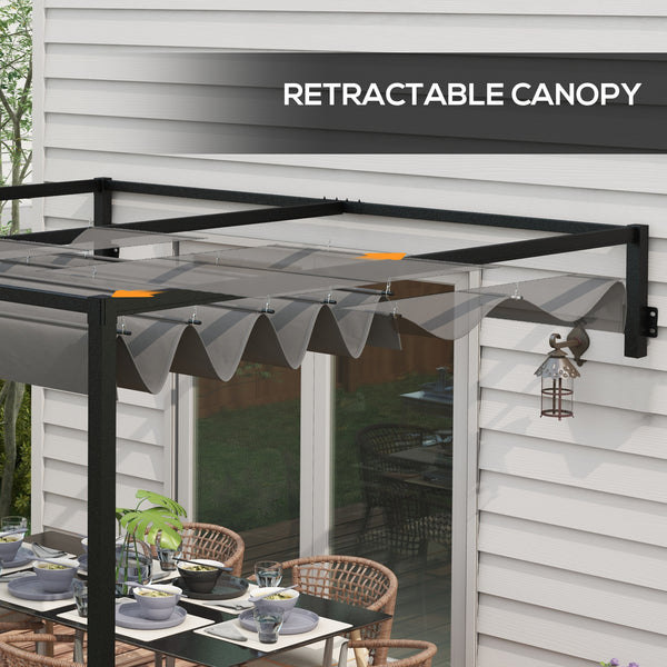 7 x 10 lean-to pergola with retractable roof
