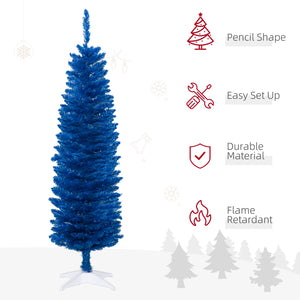5ft Slim Blue Artificial Christmas Tree