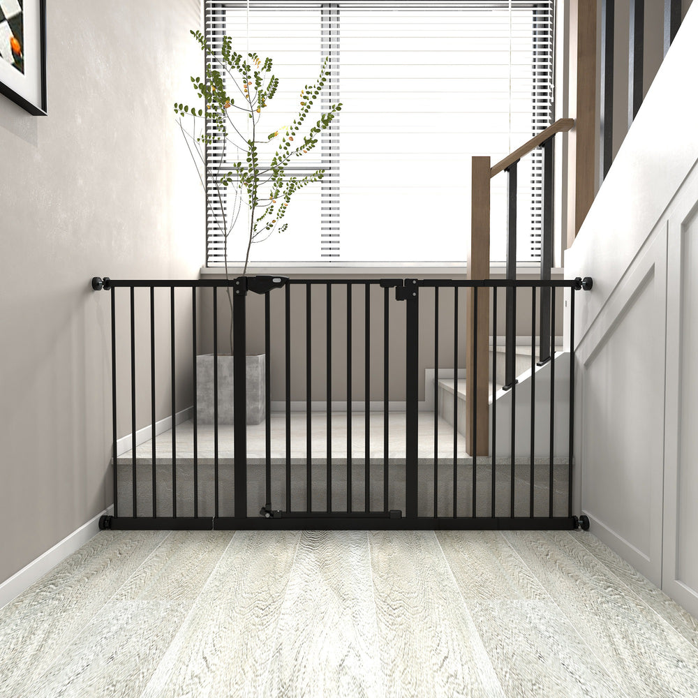 Pressure fit safety gate, black