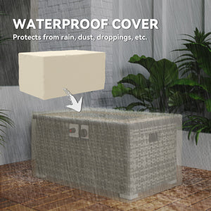 32" 40,000 BTU Rattan Propane Fire Pit Table with Hidden Propane Tank Holder and Waterproof Cover