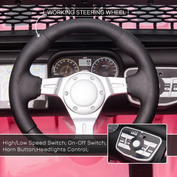 12V Electric Off-Road Truck with Remote Control, Pink