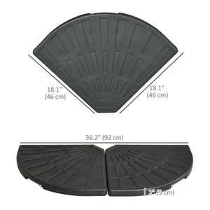 Set of 2 weights for cantilever parasols with handles, black 