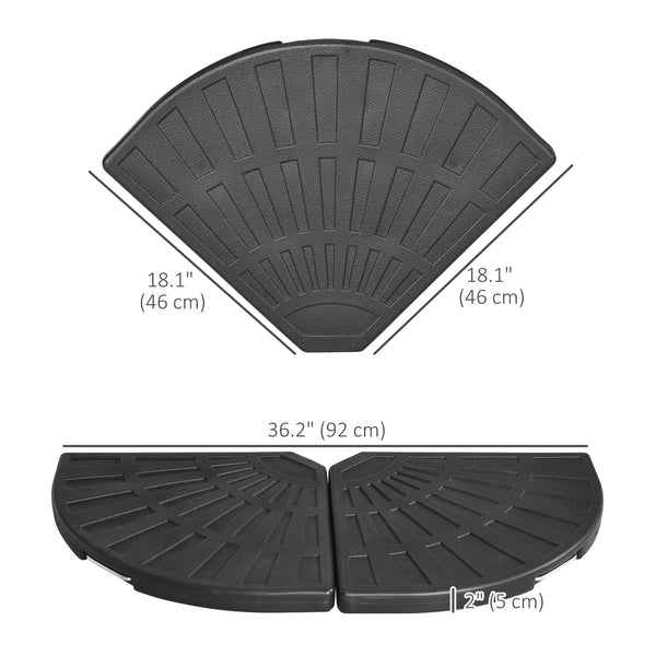 Set of 2 weights for cantilever parasols with handles, black 