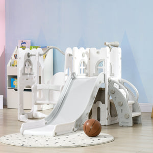 6 in 1 Baby Swing and Slide Set Grey
