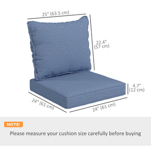 Set of 4 replacement patio chair cushions, blue