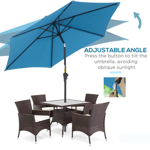 8.5-foot round parasol, blue